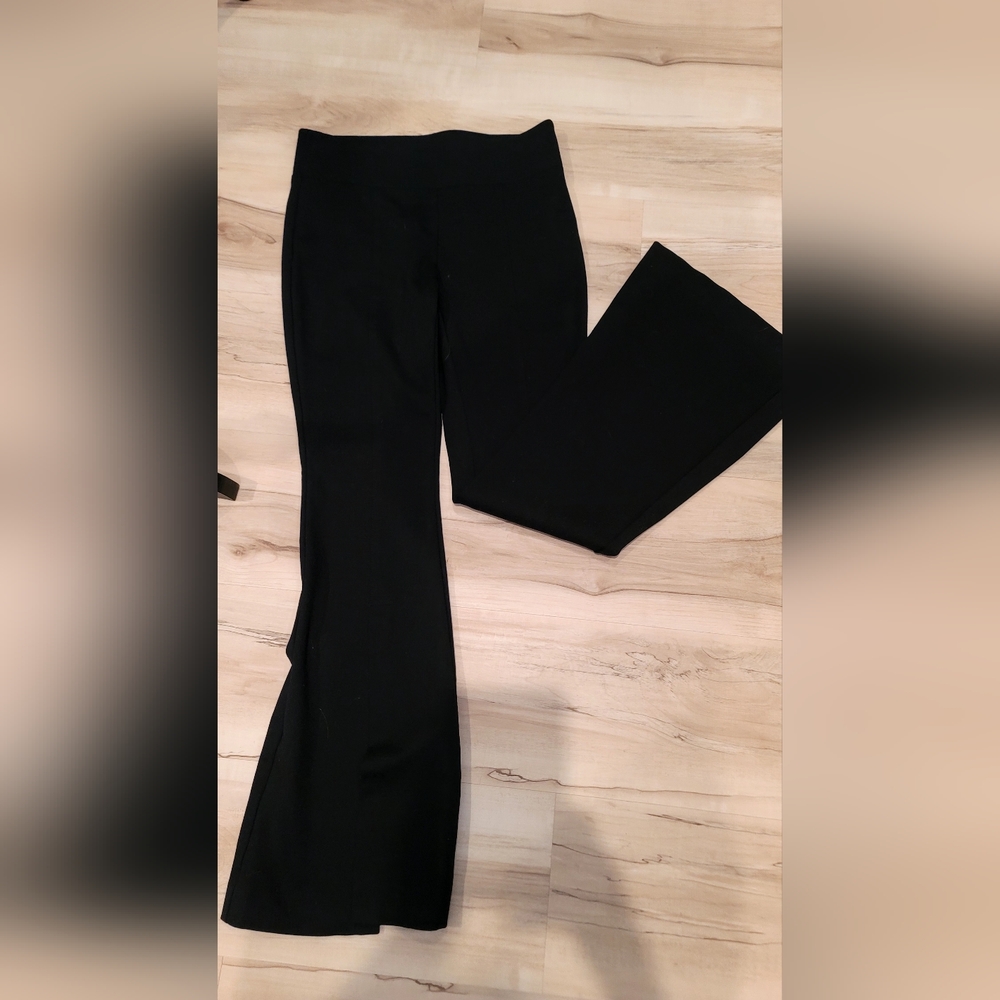 INC Black Bell Bottom Pants with Front Slit (2P)